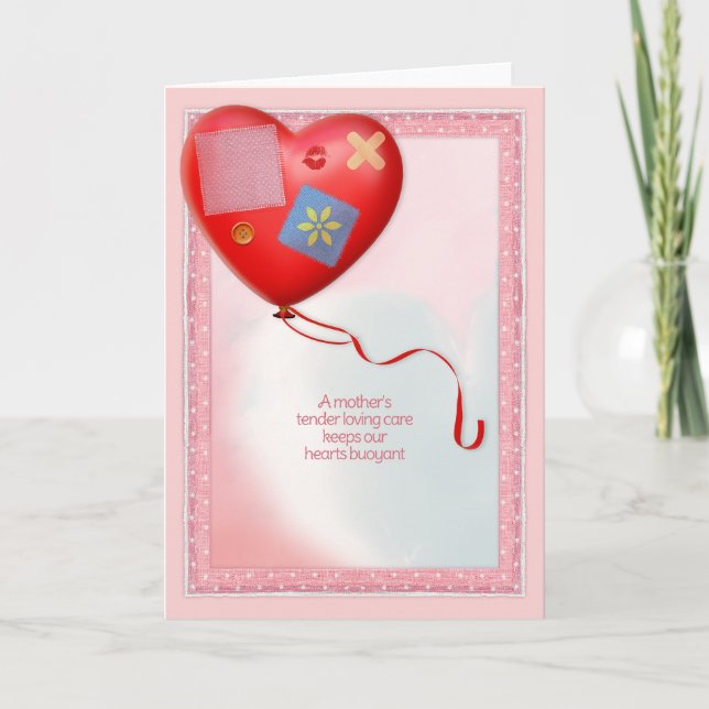 Tarjeta De Agradecimiento Globo cardíaco TLC de la madre (Anverso)