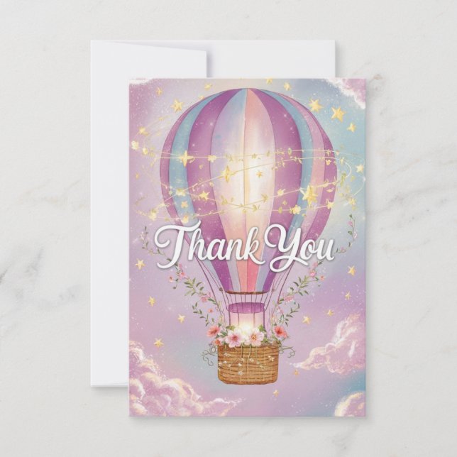 Tarjeta De Agradecimiento Globo de aire caliente caprichoso (Anverso)