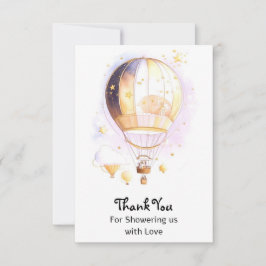 Tarjeta De Agradecimiento Globo de aire caliente de Dreamland Celestial Baby