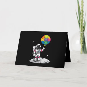 Tarjeta De Agradecimiento Globo de astronauta autista Conciencia del espacio