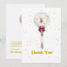 Tarjeta De Agradecimiento Globo de Confeti de Teddy