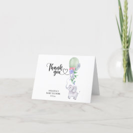 Tarjeta De Agradecimiento Globo y elefante de gracias