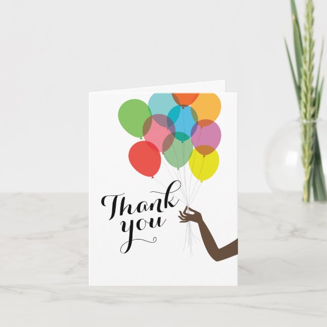 Tarjeta De Agradecimiento Globos brillantes modernos doblados (Anverso)