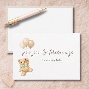 Tarjeta De Agradecimiento Globos de Osito de Peluche Oraciones de Shower par