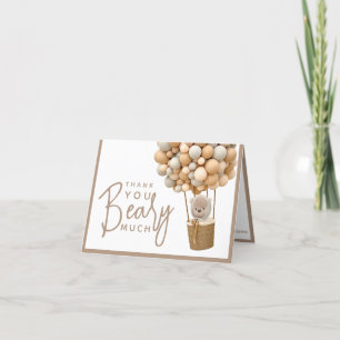 Tarjeta De Agradecimiento Globos de oso Baby Shower moderno neutral de géner