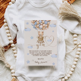 Tarjeta De Agradecimiento Globos de oso Bearly Wait Boy Shower Gracias