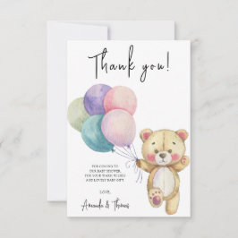 Tarjeta De Agradecimiento Globos de oso de peluche - gracias