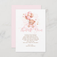 Globos rosas Teddy Bear Baby Shower