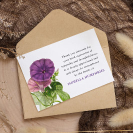 Tarjeta De Agradecimiento Gloria morada acuarela | Gracias