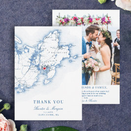 Tarjeta De Agradecimiento Gloucester Cape Ann MAMÁES Boda Flat
