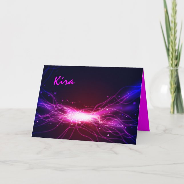 Tarjeta De Agradecimiento Glowing Neon Stars Bar Bat Mitzvah Thank You card (Anverso)