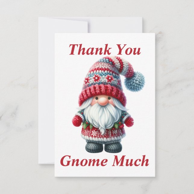 Tarjeta de agradecimiento Gnome de Navidad (Anverso)