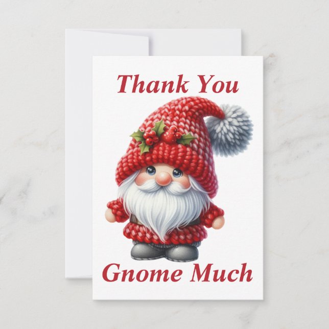 Tarjeta de agradecimiento Gnome de Navidad (Anverso)
