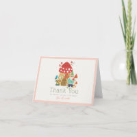 Gnome Garden Mushroom Chica rosa Baby Shower