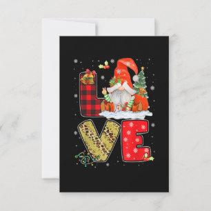 Tarjeta De Agradecimiento Gnome Navidades familiares Camisetas para mujeres