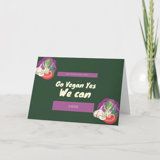 Tarjeta De Agradecimiento Go Vegan Yes We Can Discount  (Anverso)
