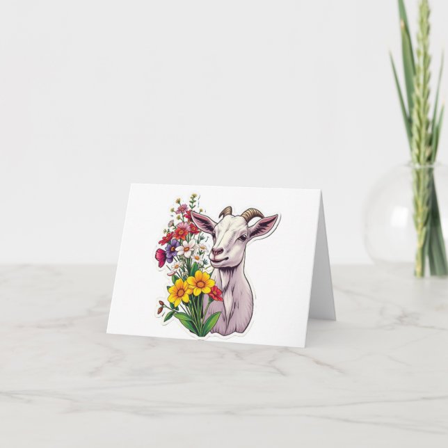 Tarjeta De Agradecimiento Goat Bouquet (Anverso)