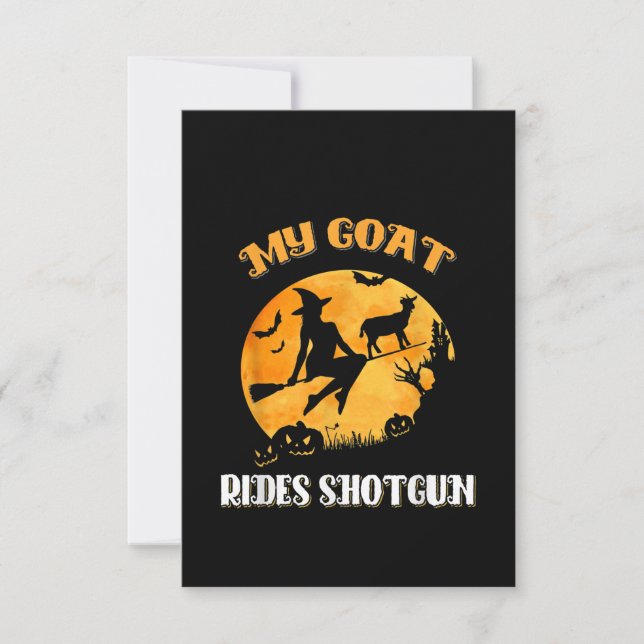 Tarjeta De Agradecimiento Goat Shotgun Scary Halloween (Anverso)