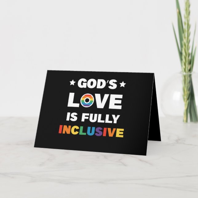 Tarjeta De Agradecimiento God's Love Is Fully Inclusive Gay LGBT Pride Month (Anverso)