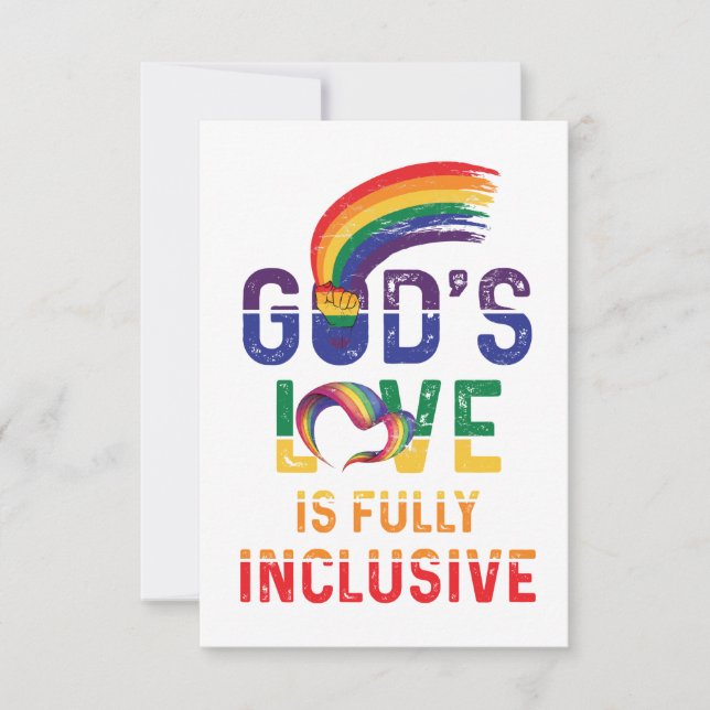 Tarjeta De Agradecimiento God's Love Is Fully Inclusive LGBTQ Ally Gay Pride (Anverso)
