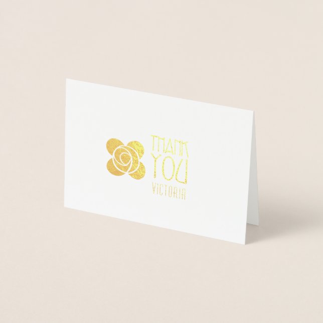 Tarjeta de agradecimiento Gold Art Deco (Anverso)