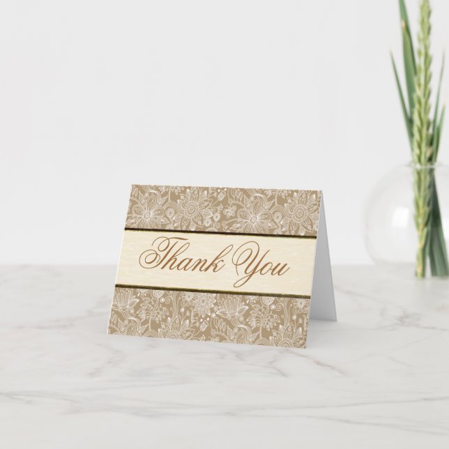 Tarjeta de agradecimiento Gold Floral (Anverso)