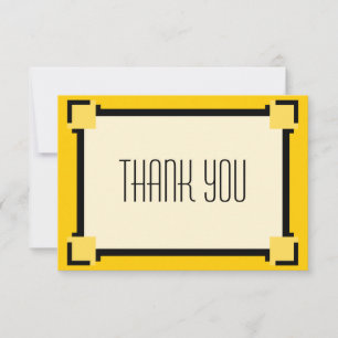 Tarjeta de agradecimiento Gold Geometric Art Deco