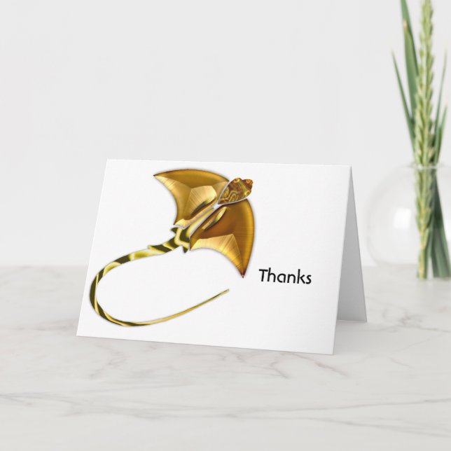 Tarjeta De Agradecimiento Gold Manta Sting Ray (Anverso)