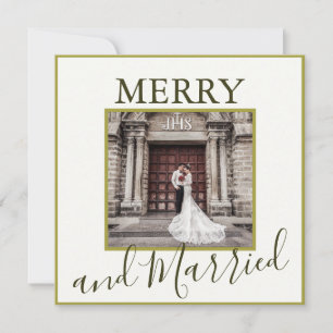 Tarjeta De Agradecimiento Gold Merry y casada gracias a tu Boda.