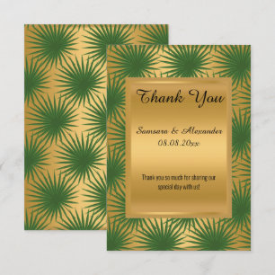 tarjeta de agradecimiento GOLD METÁLICO GREEN FERN
