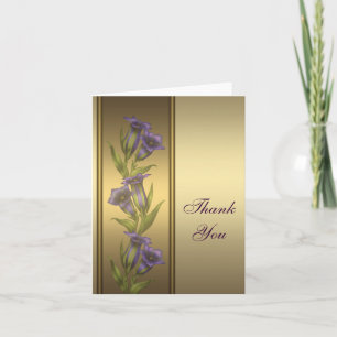 Tarjeta de agradecimiento Gold Purple Violets Gold