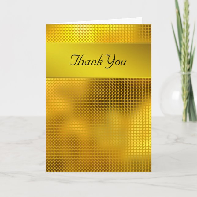 Tarjeta De Agradecimiento Gold Sequin Gracias (Anverso)
