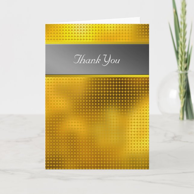 Tarjeta De Agradecimiento Gold Sequin Gracias (Anverso)