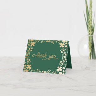 Tarjeta de agradecimiento Gold Shamrock, Irish Gre