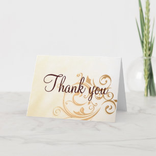 Tarjeta de agradecimiento Gold Swirl