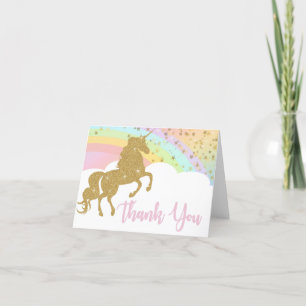 Tarjeta de agradecimiento Gold Unicorn