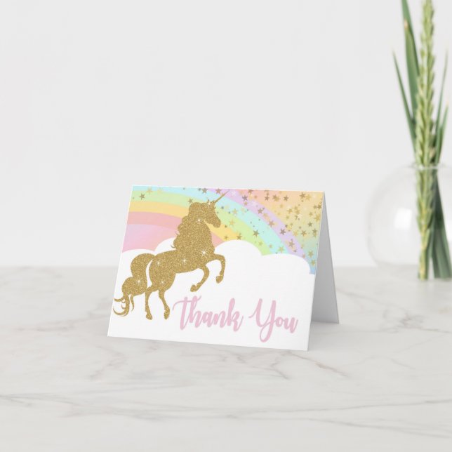Tarjeta de agradecimiento Gold Unicorn (Anverso)