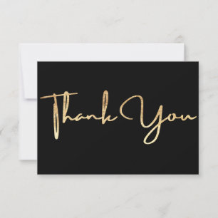 Tarjeta de agradecimiento Gold y Black