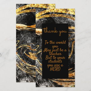Tarjeta De Agradecimiento Gold y Black de lujo 