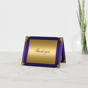 Tarjeta de agradecimiento Gold y Blue Añadir su pr