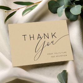 Tarjeta De Agradecimiento Golden Beige Thank You Bridal Shower