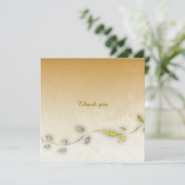 Tarjeta De Agradecimiento Golden leaves folded thank you card 