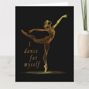 Tarjeta De Agradecimiento Golden Line Art Ballerina - Bailo Para Mí Mismo
