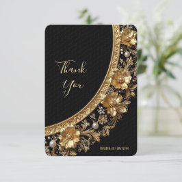 Tarjeta De Agradecimiento Golden Ornate Frame Thank You Card