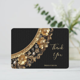 Tarjeta De Agradecimiento Golden Ornate Frame Thank You Card