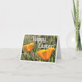 Tarjeta De Agradecimiento Golden Poppies Easter Card 1