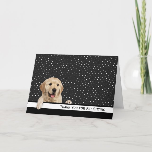 Tarjeta De Agradecimiento Golden Retriever Gracias por sentarse en Mascota (Anverso)