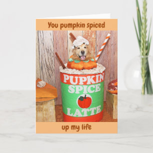 Tarjeta De Agradecimiento Golden Retriever Pumpkin Spice Latte Gracias