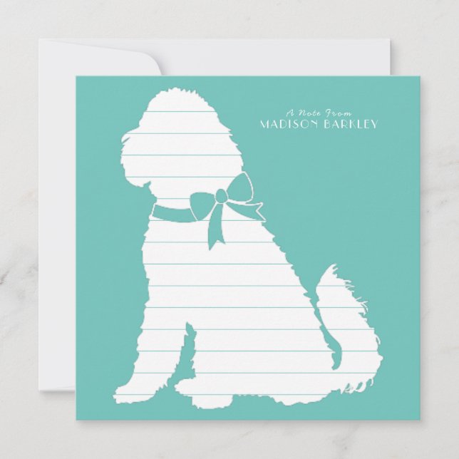 Tarjeta De Agradecimiento Goldendoodle Dog Puppy Labradoodle (Anverso)