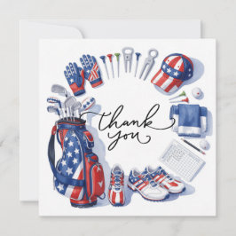 Tarjeta De Agradecimiento GOLF  4 de julio   Fiesta de golfistas del Día de 